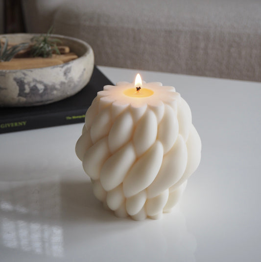Twirl Raindrop Pillar Candle