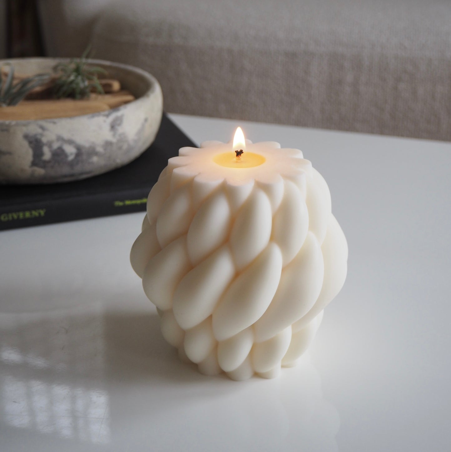 Twirl Raindrop Pillar Candle